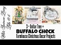 DOLLAR TREE DIY BUFFALO CHECK RUSTIC FARMHOUSE CHRISTMAS DECOR