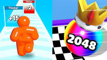 💜🟠 BallMerge 2048 Vs Tall Man Run Gameplay Speedrun Walkthrough 4K