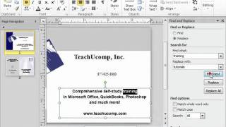 Publisher 2010 Tutorial Using Find and Replace Microsoft Training Lesson 3.7