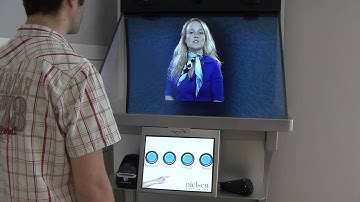 The Reception Desk from Nielsen is attended over distance, using the 3D Holographical Reality