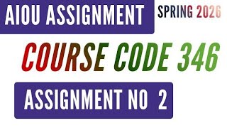 AIOU Code 346 Principles of Commerce (اصول تجارت) Solved Assignment No.2 | Spring 2026 | FA I.Com
