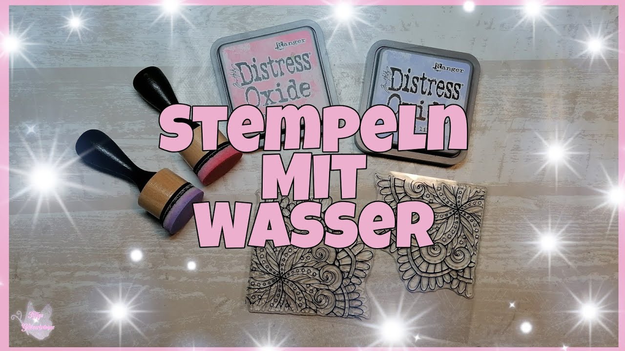 💕 Kartenhintergrund gestalten 💕 Stempeln mit Wasser - YouTube