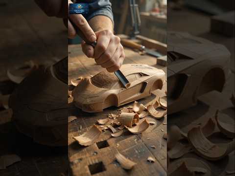 Making a Miniature Wooden Lamborghini Car 🚗🪵 | Amazing Woodworking Art