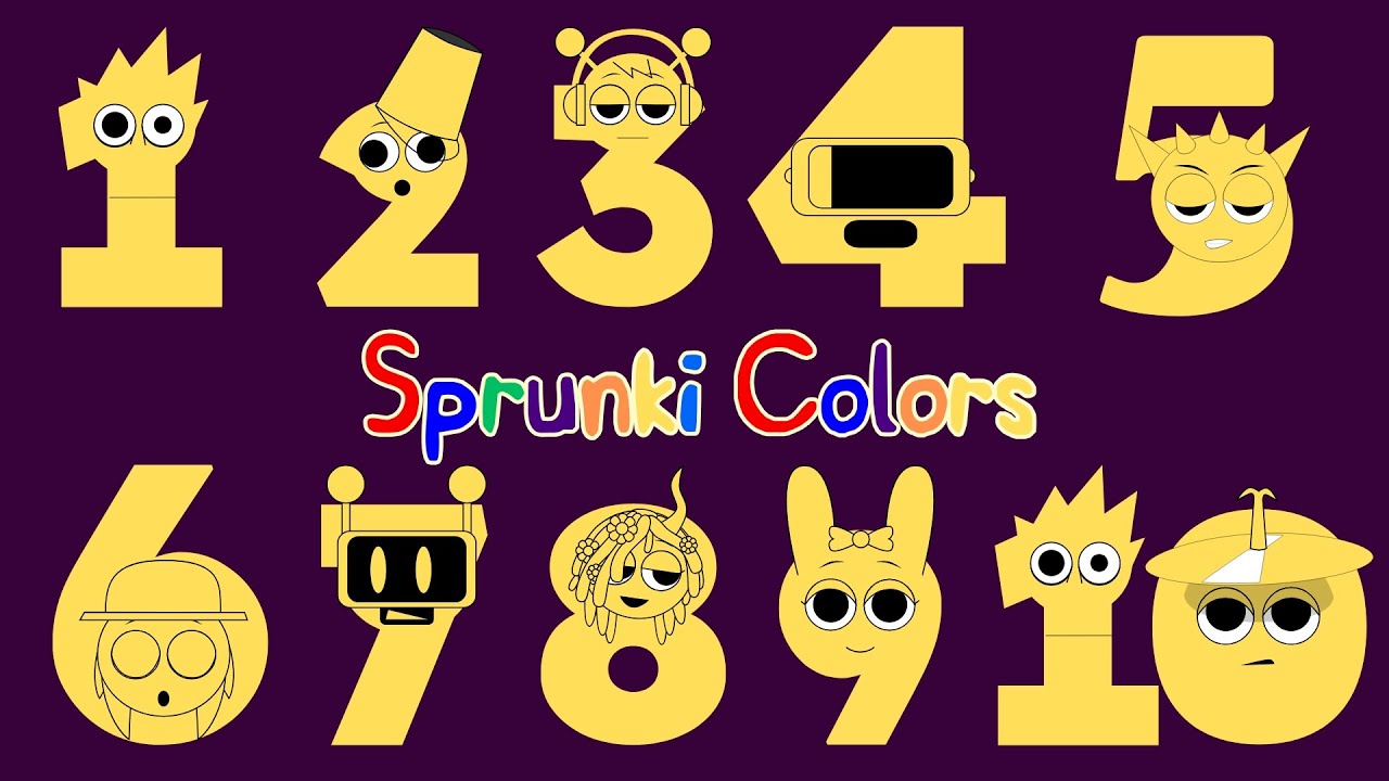 Песенка Sprunki Rainbow Color Numbers (1–10) | Учим цвета и цифры для детей | Sprunki