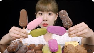 #Asmr Mukbang||Chocolate ice cream🍦Bear cake🐻mini hearts chocolate🍫||冰淇淋迷你心形巧克力熊蛋糕~