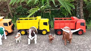 Wow!! The truck swerved while carrying long-horned cows, goats, ducks, geese, pandas, dinosaurs, ...