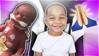 Our 3 Year Old Son Reacts To His Baby Birth Photos | DJ's Clubhouse