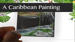 Lucayan National Park  Islands Painting on Canvas | Easy Caribbean Daily Challenge #99