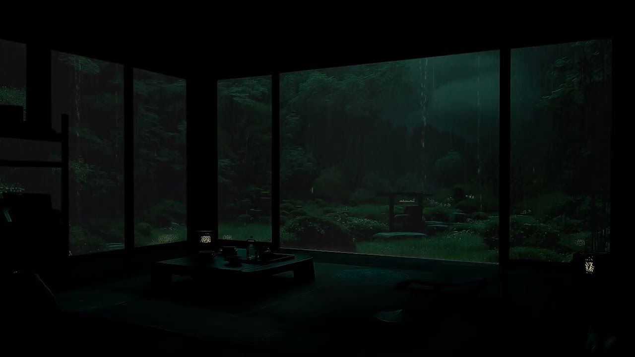 Peaceful Forest Cabin Rain Sounds 🌧 (No Ads) | Dark Cozy Bedroom Ambience for Deep Sleep & Relax