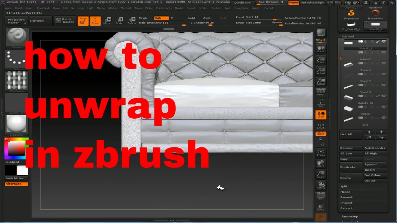 zbrush sculpting tutorial for beginners | how to unwrap in zbrush - YouTube