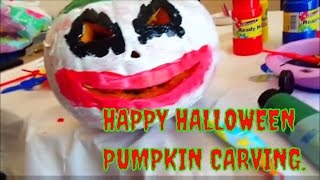 PAINTING PUMPKIN MAKING JOKER PUMPKIN  FOR HALLOWEEN  |CRAFTS FOR KIDS FUN