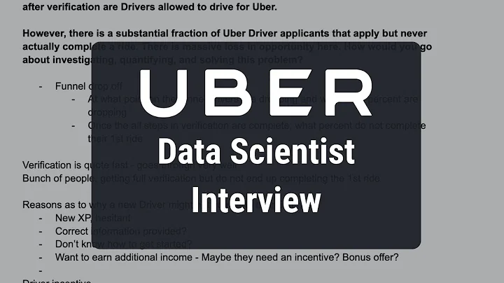 Data Scientist Interview - Uber | AB Testing + SQL