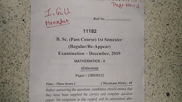 B.SC 1st year IGU, Meerpur (1st semester) Calculus math question paper