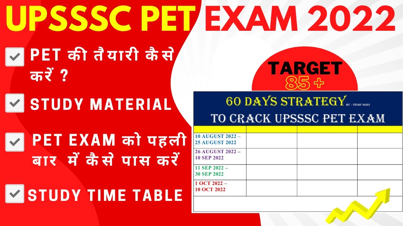 Upsssc pet exam preparation strategy | upsssc pet time table for study