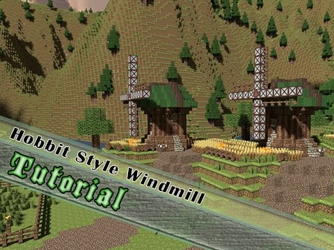 Minecraft Tutorial: How To Build A Hobbit Style Windmill 