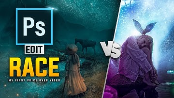 2 Digital Artist Use the Same Images | Photoshop Edit Race | My First Voice Over Video