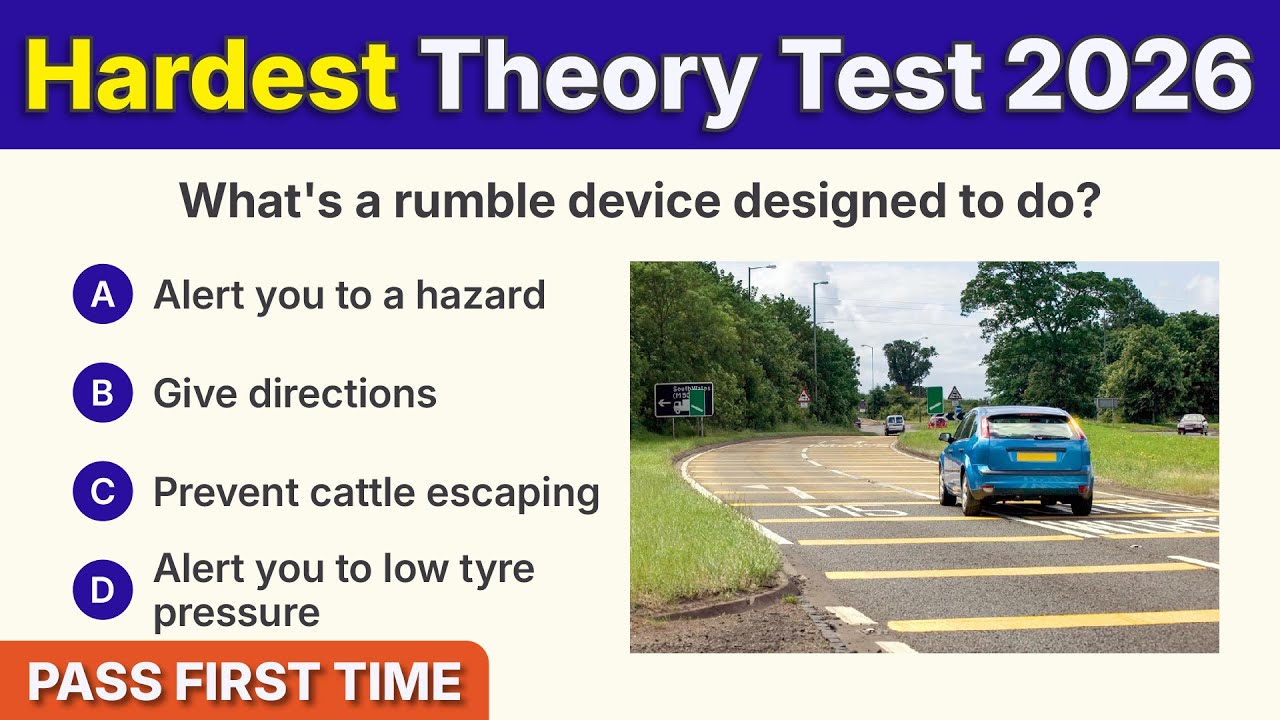 PASS Your 2026 UK Theory Test with These HARDEST DVSA Style Questions (Must Watch!)