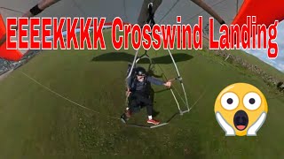 😱Landing a hang glider in 90 degree cross wind 😱