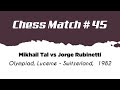 Mikhail Tal vs Jorge Rubinetti • Olympiad, Lucerne - Switzerland, 1982