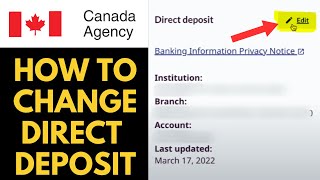 How To Change Direct Deposit On CRA Account (2025)