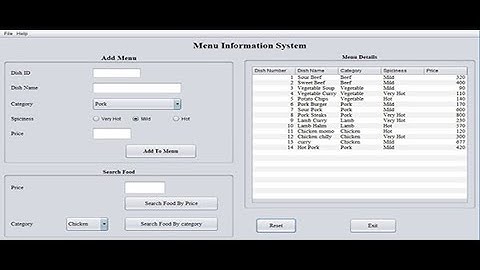 RESTAURANT MENU INFORMATION SYSTEM IN JAVA USING NETBEANS WITH SOURCE CODE