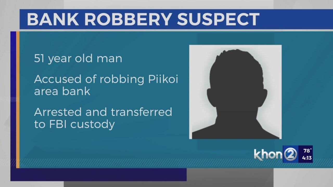 Alleged bank robber arrested, turned over to FBI - YouTube
