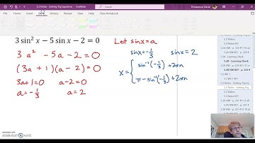 Precalculus 5.3 Notes - Solving Trig Equations (Ex #6)