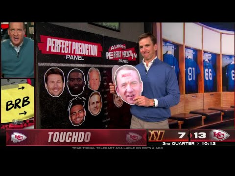 Eli removes Peyton off the Perfect Prediction Panel after Chiefs score a touchdown 😂 | ManningCast