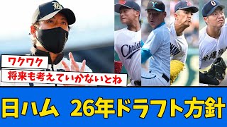 【将来】日ハム、今年の26年ドラフトに言及する!