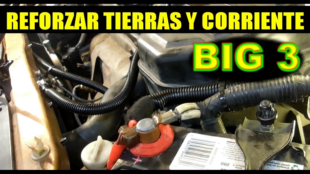 Como mejorar tierras y corriente principal del auto (big 3) - YouTube