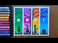 Drawing a child to girl and old women to die one frame | Easy Oil Pastel Art Tutorial for Beginners