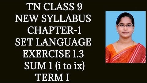 9th maths Ch-1 Set language Ex-1.3 (1st sum) | Samacheer One plus One channel