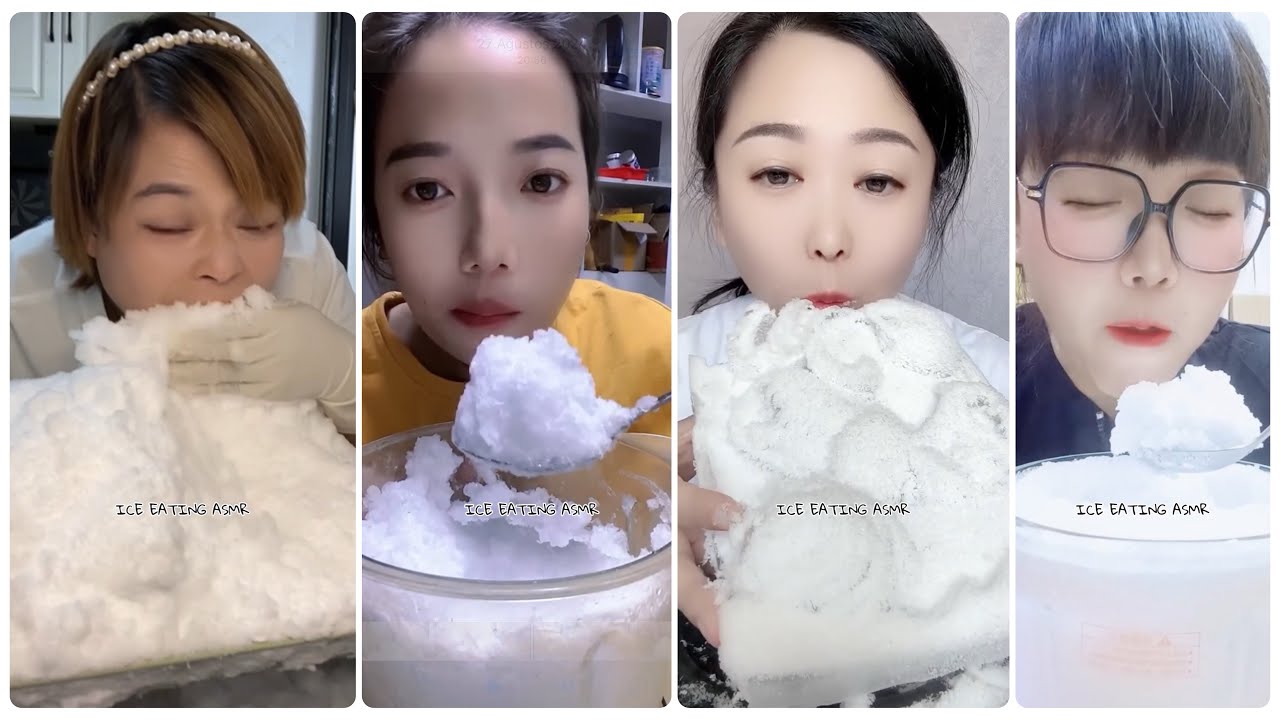 Indulging in an ice mukbang while immersed in the tranquility of ice ASMR is a appetizing experience