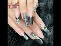 black glam and glits nails