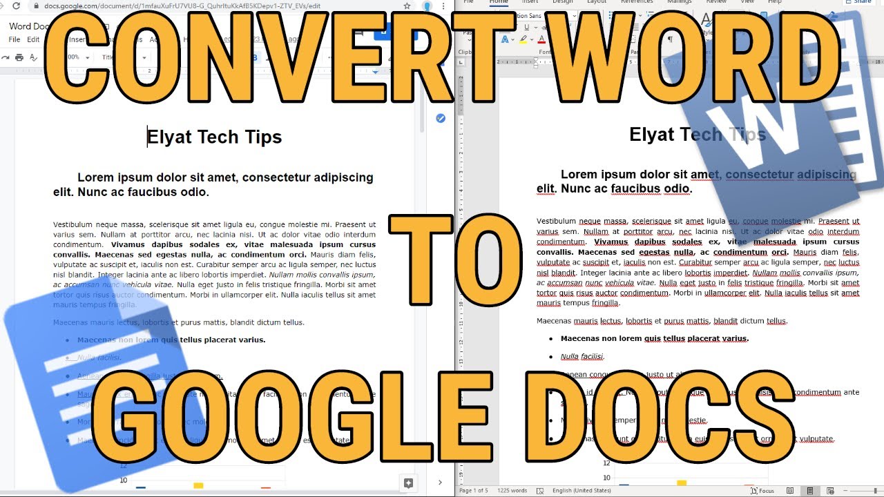 Word To Google Doc Conversion Chart