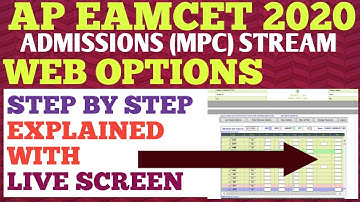 AP EAMCET 2020 ADMISSIONS WEB OPTIONS STEP BY STEP LIVE 👇 Download MANUAL ENTRY CUTOFF and FEE LISTS