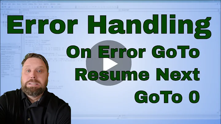 On Error GoTo, On Error Resume Next, and GoTo 0 in Excel VBA - Code Included