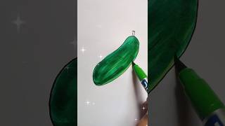 Easy Cucumber Drawing | Step-by-Step Drawing Tutorial #Shorts #drawing