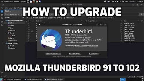 How to Upgrade Mozilla Thunderbird from 91 to 102