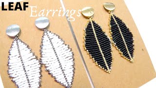How to make a pair of Leaf Earrings with Miyuki Delica - Beading Ideas
