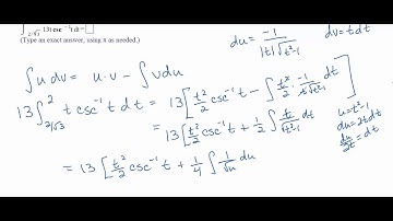 integration by parts with inverse trig function