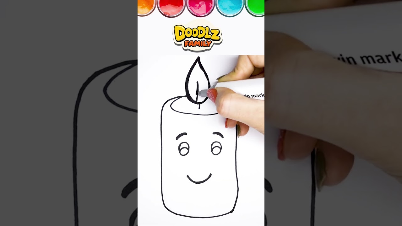 Cute Red Candle Drawing 🕯️ | Easy Drawing for Kids