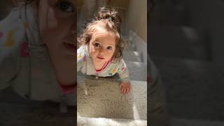 Watch Julie climb STAIRS for the first time!! #babygirl  #challenge #determination