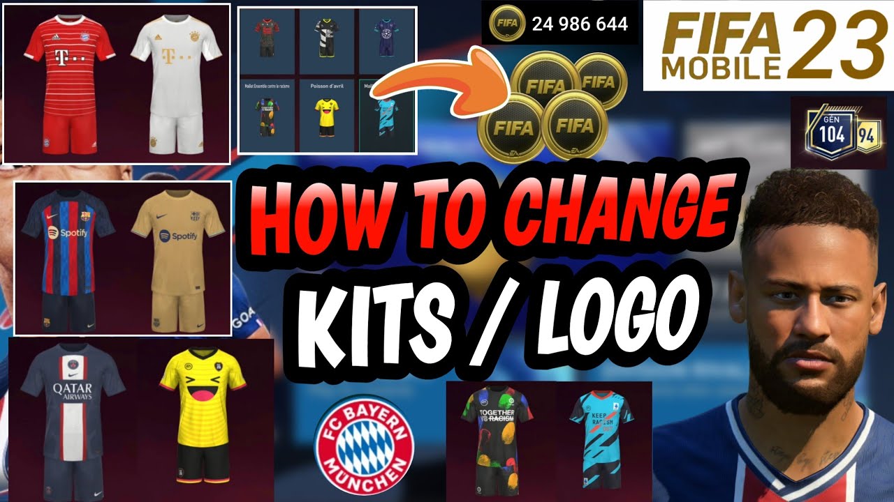 How to Change KITS & LOGO in FIFA Mobile 23 | Change Team Kits in FIFA