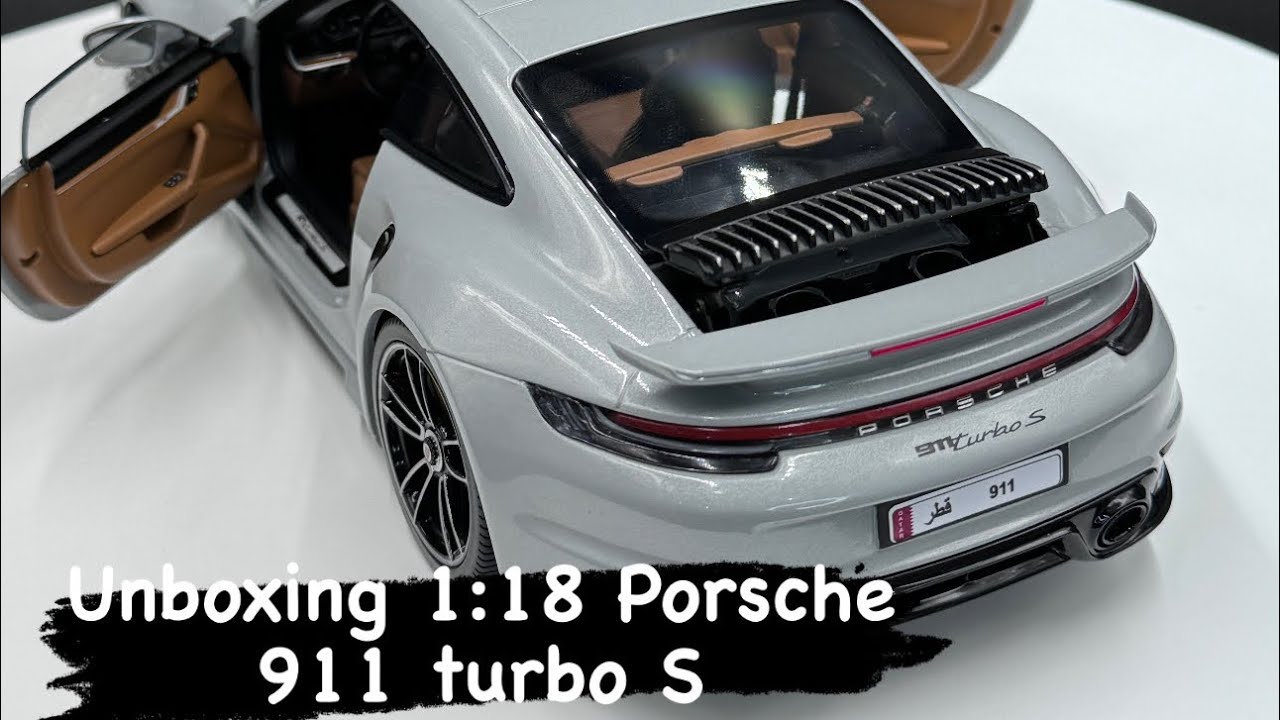 Unboxing 1/18 scale Porsche 911 turbo S from Minichamps grey color