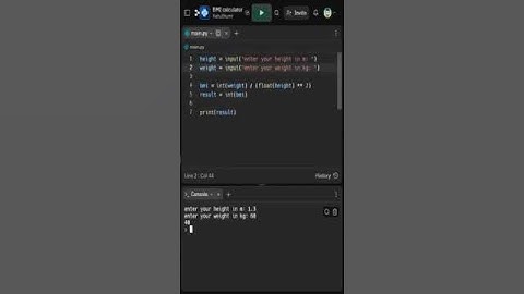 BMI Calculator #codingrah