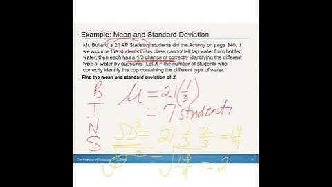 SchuStats 6.3.2 Mean.SD for Binomial and Geometric Random Var.