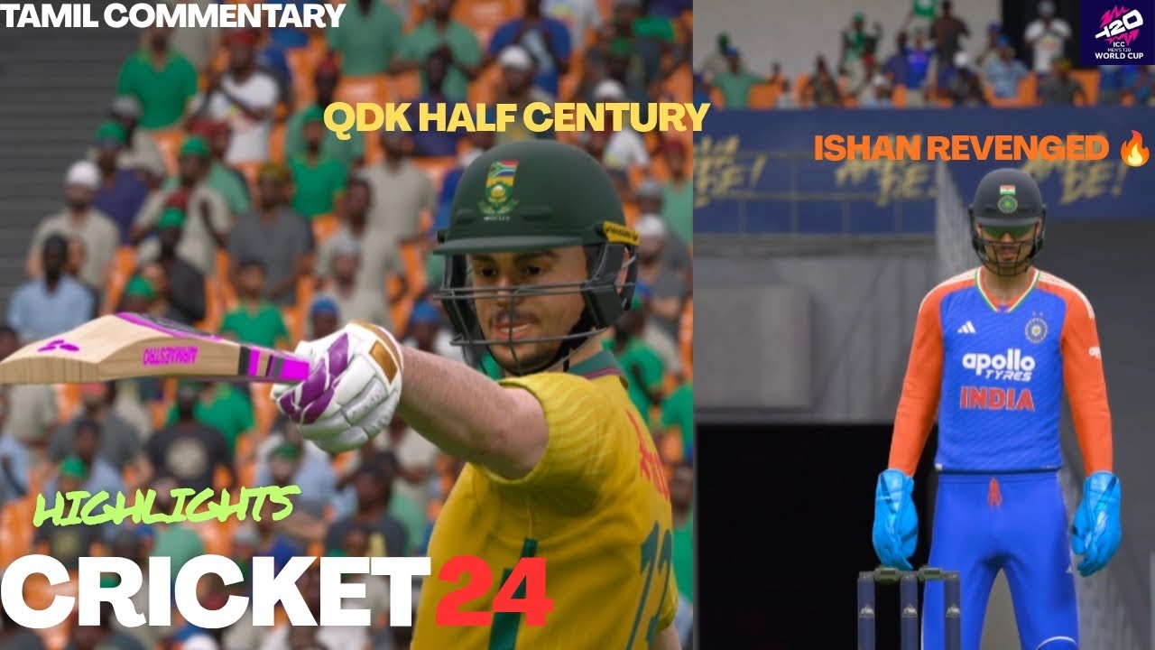 Ps5 Cricket 24 Super 8 group 1 feel the Thrill India vs South Africa T20 World Cup Tamil Commentary