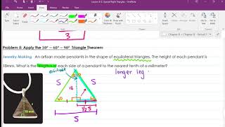 Lesson 8-2 Special Right Triangles Part 2