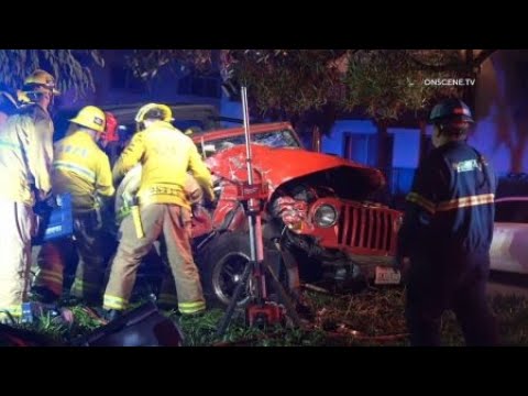 1 Extricated, 3 Injured After Jeep Slams Into Multiple Parked Cars ...